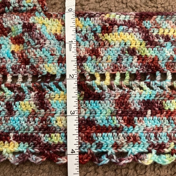 OOAK Tie Dye Crochet Crop Top Handmade Adjustable One Size fits S-L - Picture 15 of 16